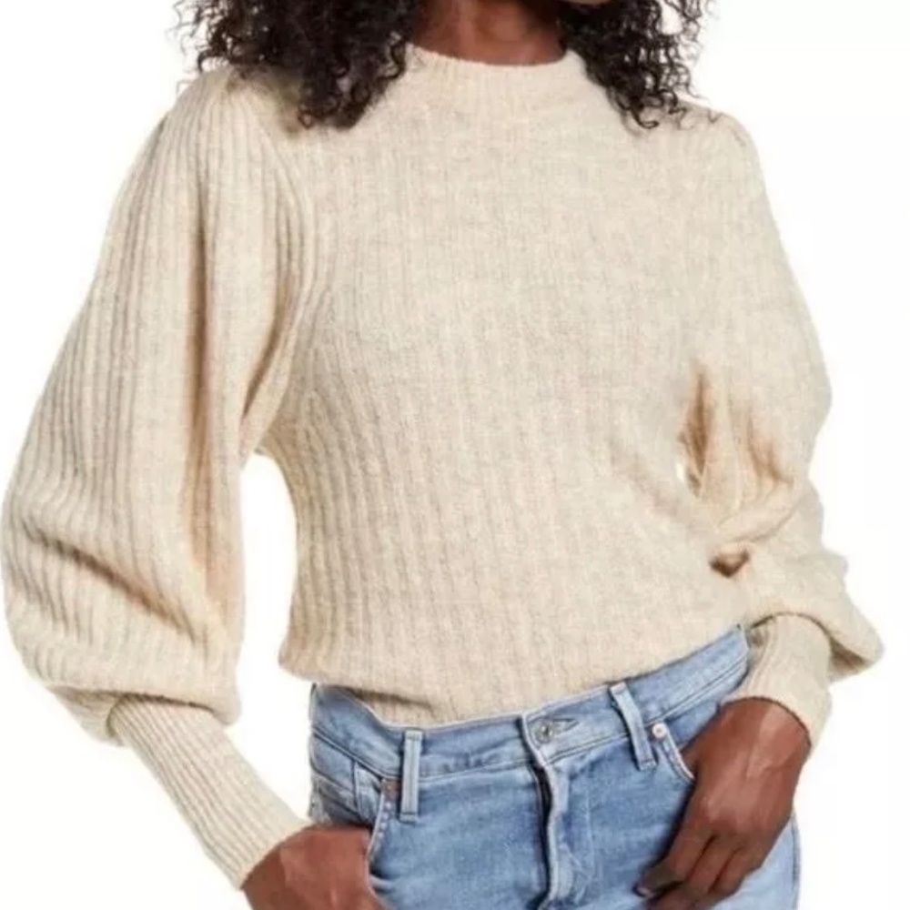 NEW Leith Beige/Camel/Cream Pullover Sweater Cable Knit M Medium NWT